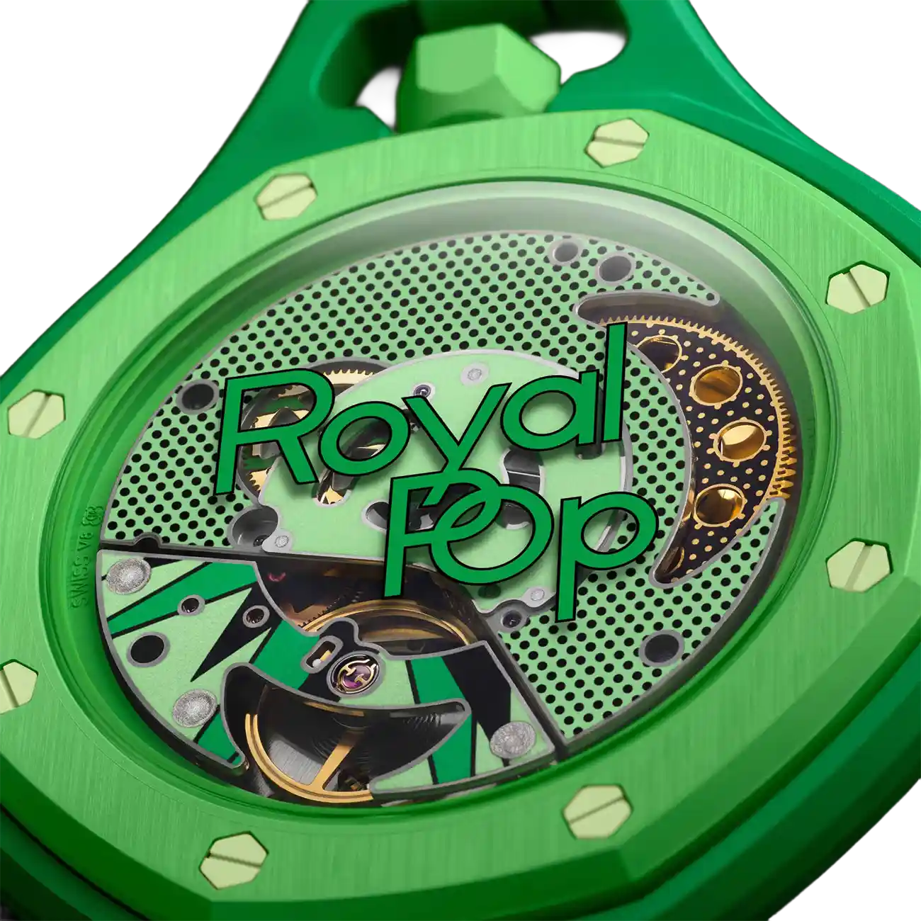 Swatch Audemars Piguet Royal Pop Collection Pocket Watch Green Eight